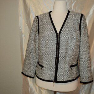 Women's Black & White Double Zip Jacket